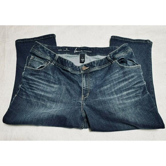 Lane Bryant Genius Fit Capri Jeans Size 22 Dark Wash Stretch Denim - Picture 6 of 10